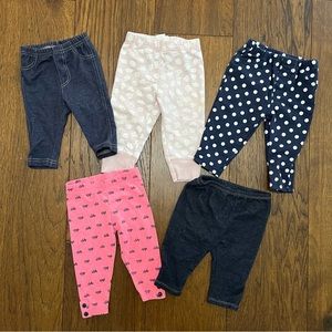 5 Pairs 6m Girl Leggings